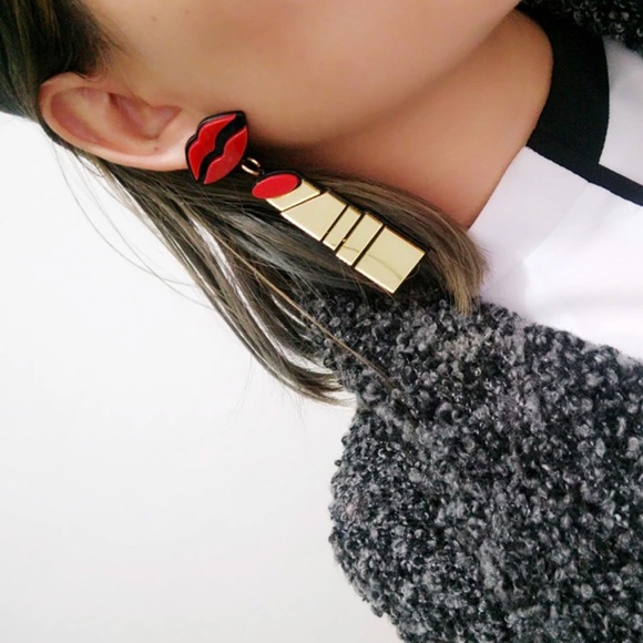 Marina Vladi Jewelry - 🔴 3/30$ Oversized Fun Lipstick Lips Earrings
